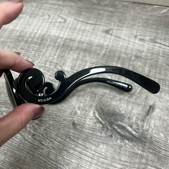 Prada Women's Minimal Baroque PR 27NS 1AB3M1 Black/Grey Gradient Sunglasses - Picture 3 of 8